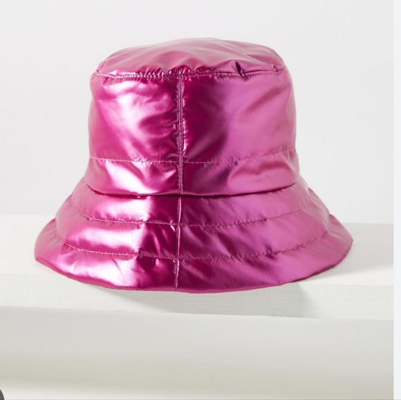 Anthropologie BARBIE Pink Puffer Bucket Hat - Picture 3 of 6